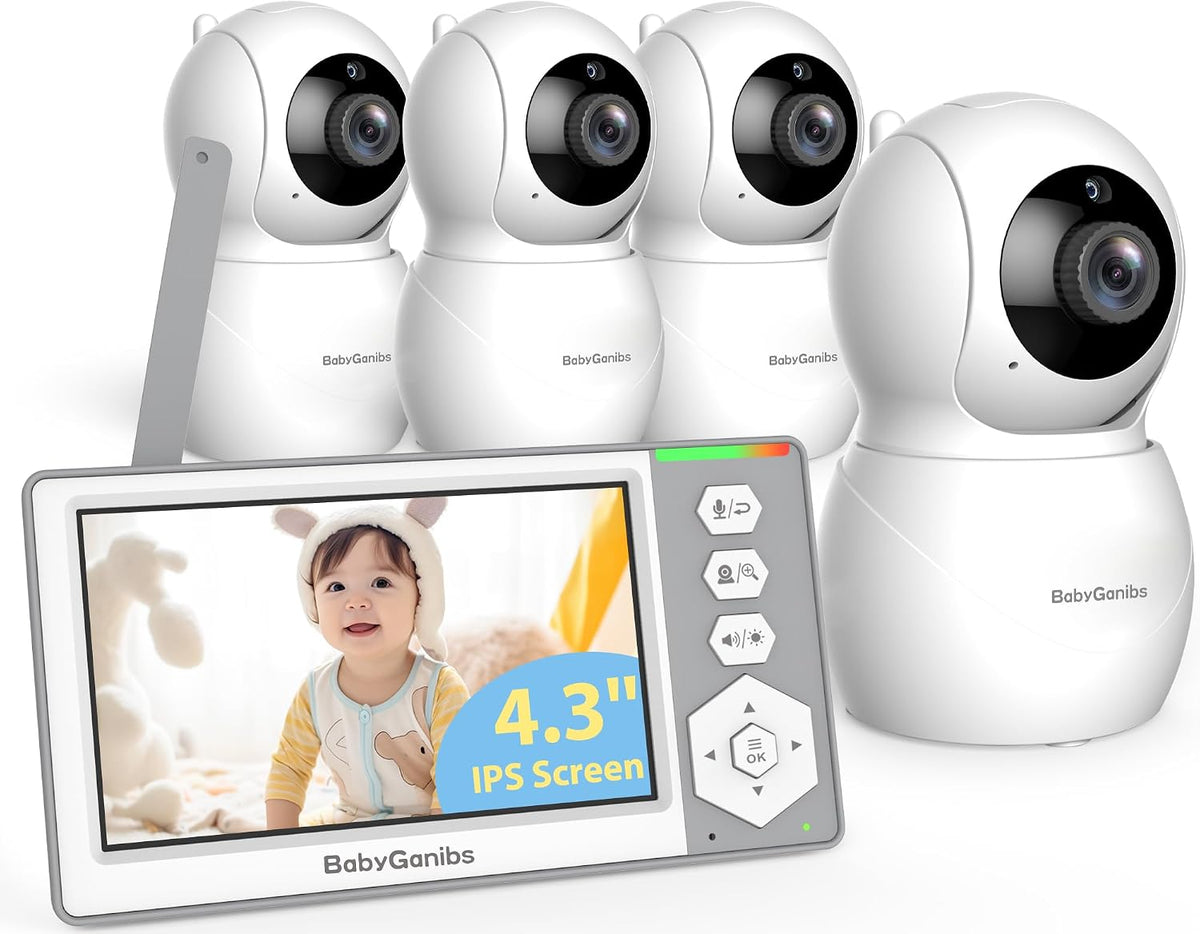 Baby Ganibs Kamera, 4,3 Zoll, 304.8 m, Schwarz, phone mit 4 s Standby für 23-Stunden-Akku, Fernbedienung IPS Video phone Kein WLAN Bis zu Reichweite