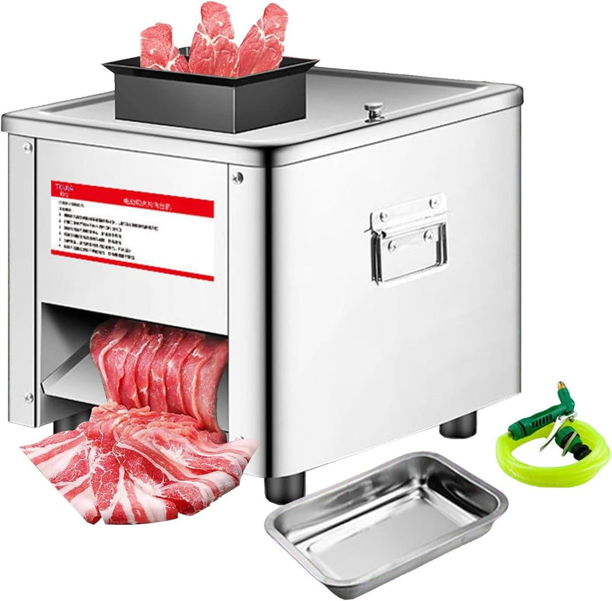 pealiritansemen Allesschneider, 850 W, 5 mm, Edelstahl., Silber, Elektrischer Fleischschneider, Professioneller Aus Edelstahl
