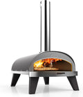ZiiPa Pizzaofen, Braun, Piana, kompakter Outdoor-, Pelletofen, Holzfeuer, Ofen mit Drehplatte für 360° Garen, integriertes Thermometer