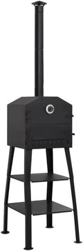 WKIEQACO Pizzaofen, Braun, Haus & Garten, Möbel-Outdoor Holzkohle gebrannt mit 2 Schamottesteinen