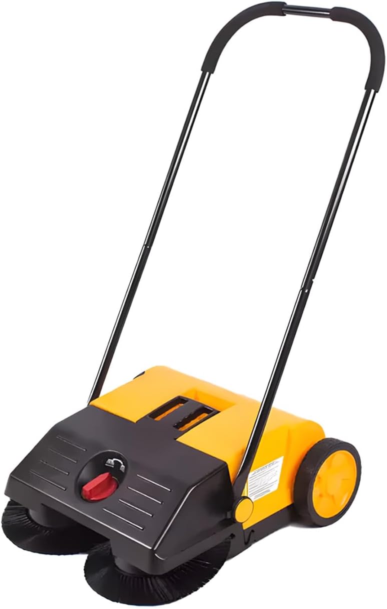 Wintem Kehrer, 55 cm, 25 l, Schwarz, Handkehrmaschine mit Radius, leicht zu verstauen und verstellbar