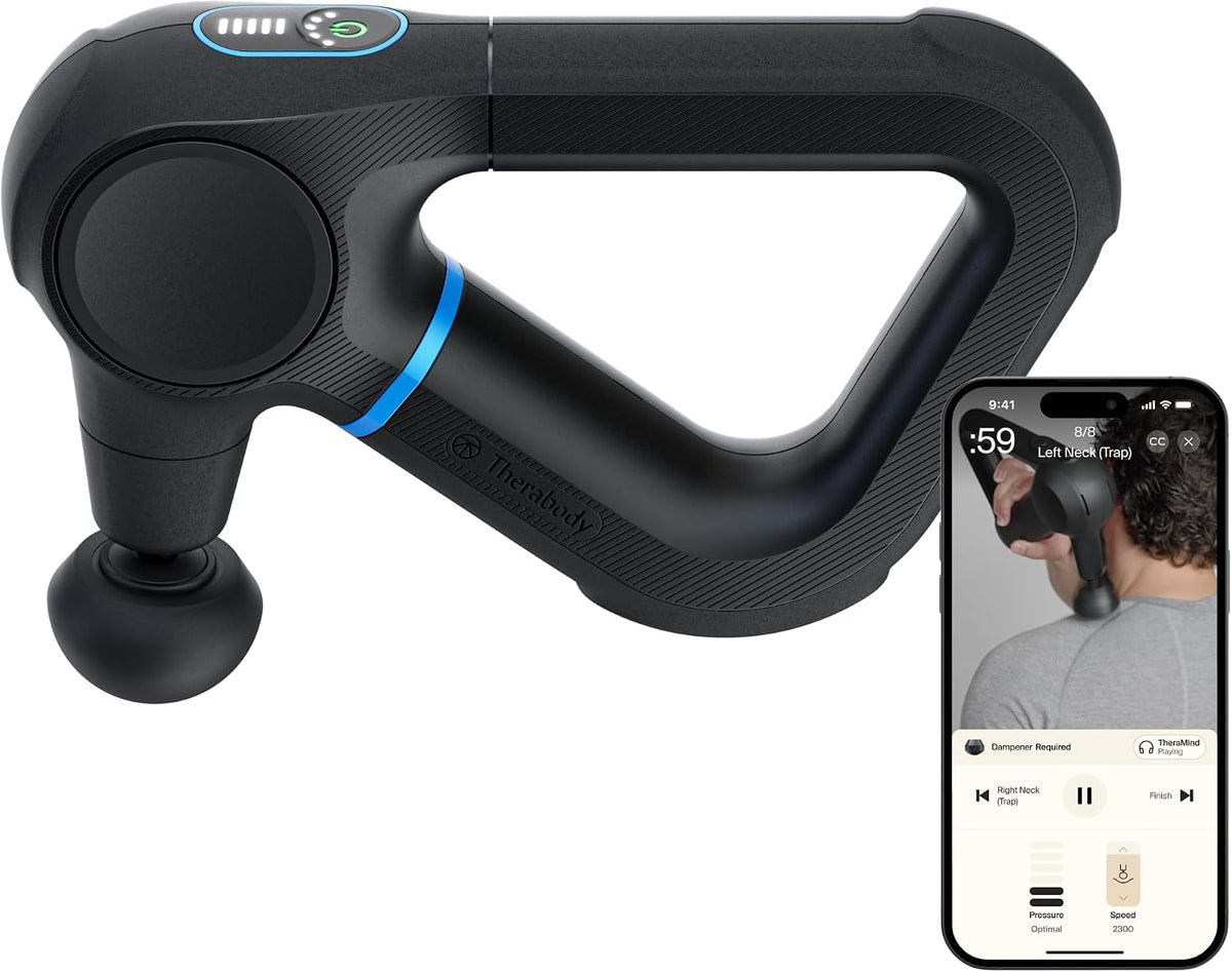 TheraGun Handmassagegeräte, Schwarz, Prime (6. Generation) von Therabody, Tiefgehende, kraftvolle Massagepistole in robustem