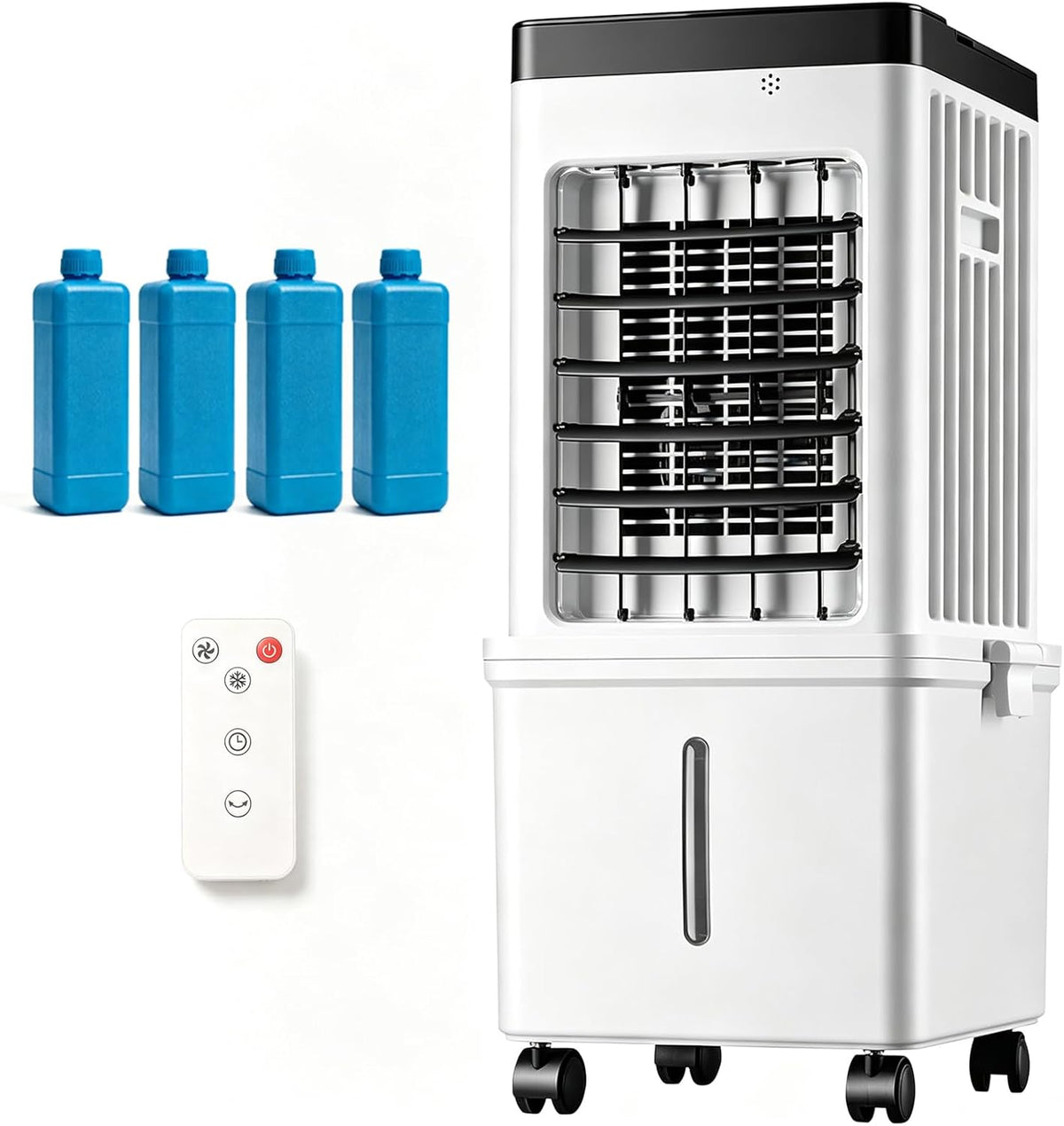 zpehyrin Mobiles Klimagerät, 75 W, 15 L, Schwarz, 3-in-1 Tragbarer Verdampfungs-Klimakonditionierer, Fernbedienung & Tank