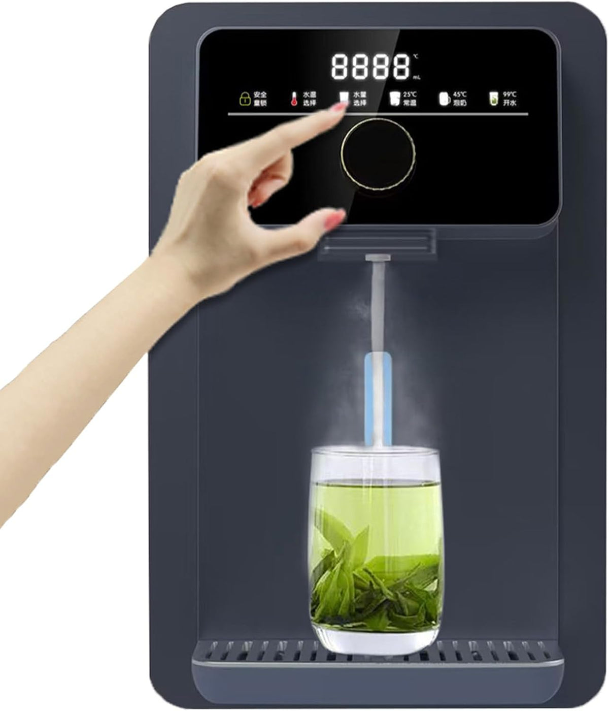 Wasserspender, Schwarz, mit elektronischer Kindersicherung, sofortige Heiß- und Kalttemperaturregelung, Touchscreen