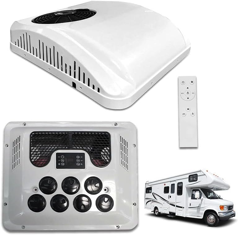 DSYYNAY Mobiles Klimagerät, 220 V, 12 V, 24 V, 48 V, Weiß, Dachklimaanlage für Wohnmobile, Doppelfunktion, Kalt- und Warmfunktion