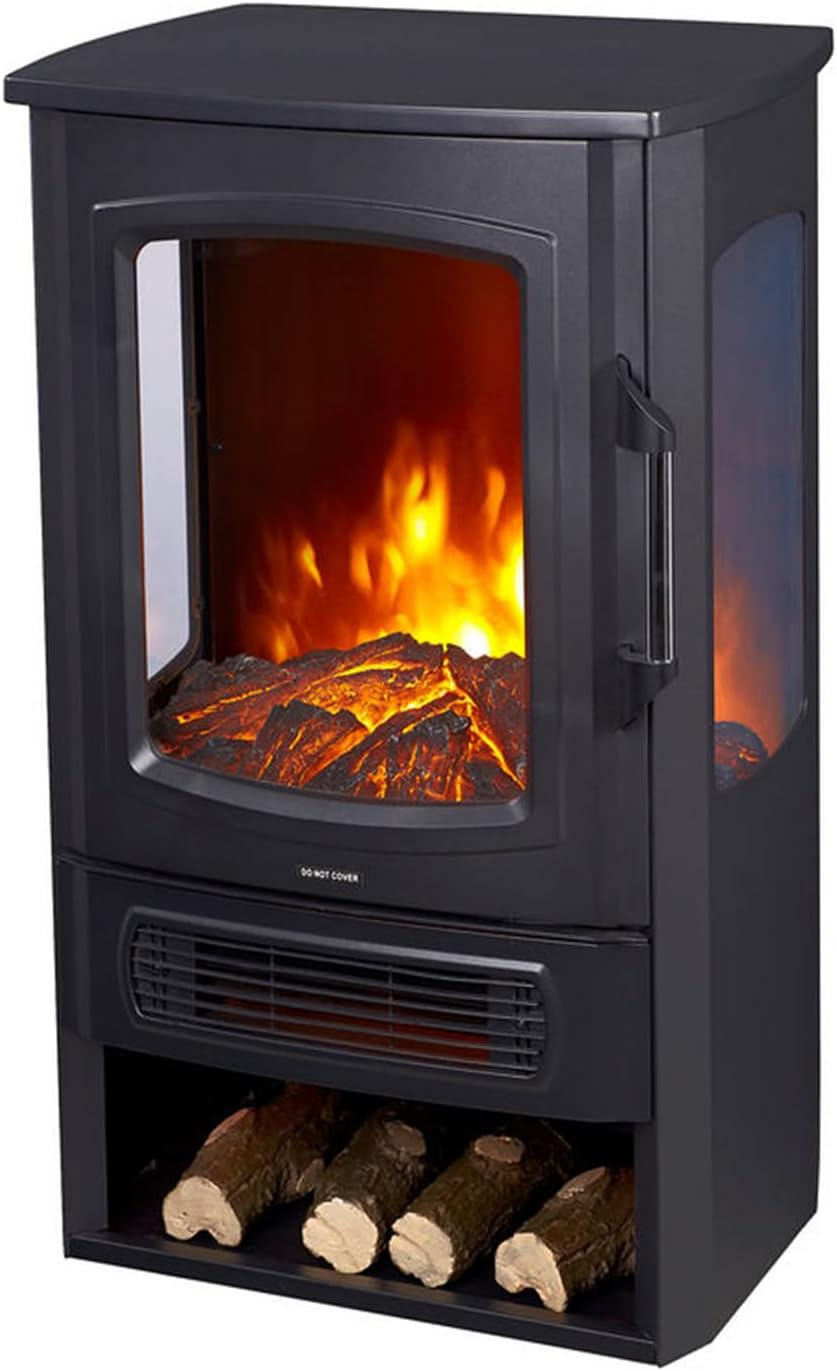 GLOW FIRE Elektrokamin, 50x80,5x38,5 cm, 2000 W, Grau, GF CORE Ember mit realistischem 3D LED-Feuer - Stand